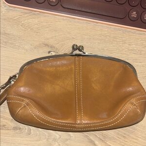 Tan Leather Women's Clutch